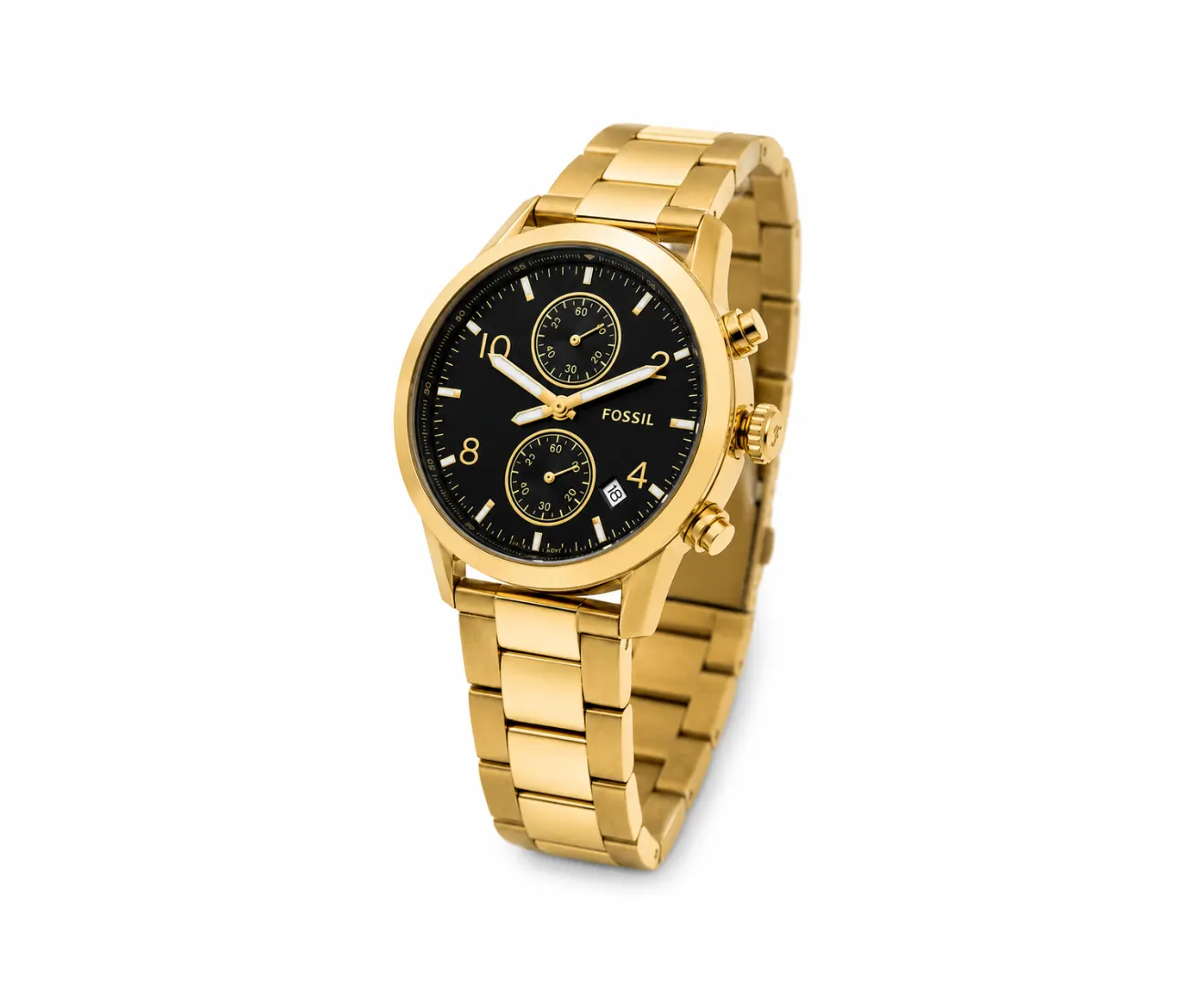 nkizvphomue0t6tcnp1l Fossil Black Dial With Metal Chain Gold Colour - Image 1