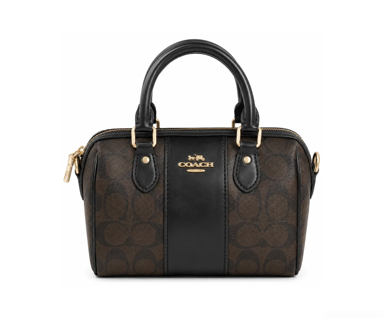 1 Coach Black Brown Signature Satchel - Image 1