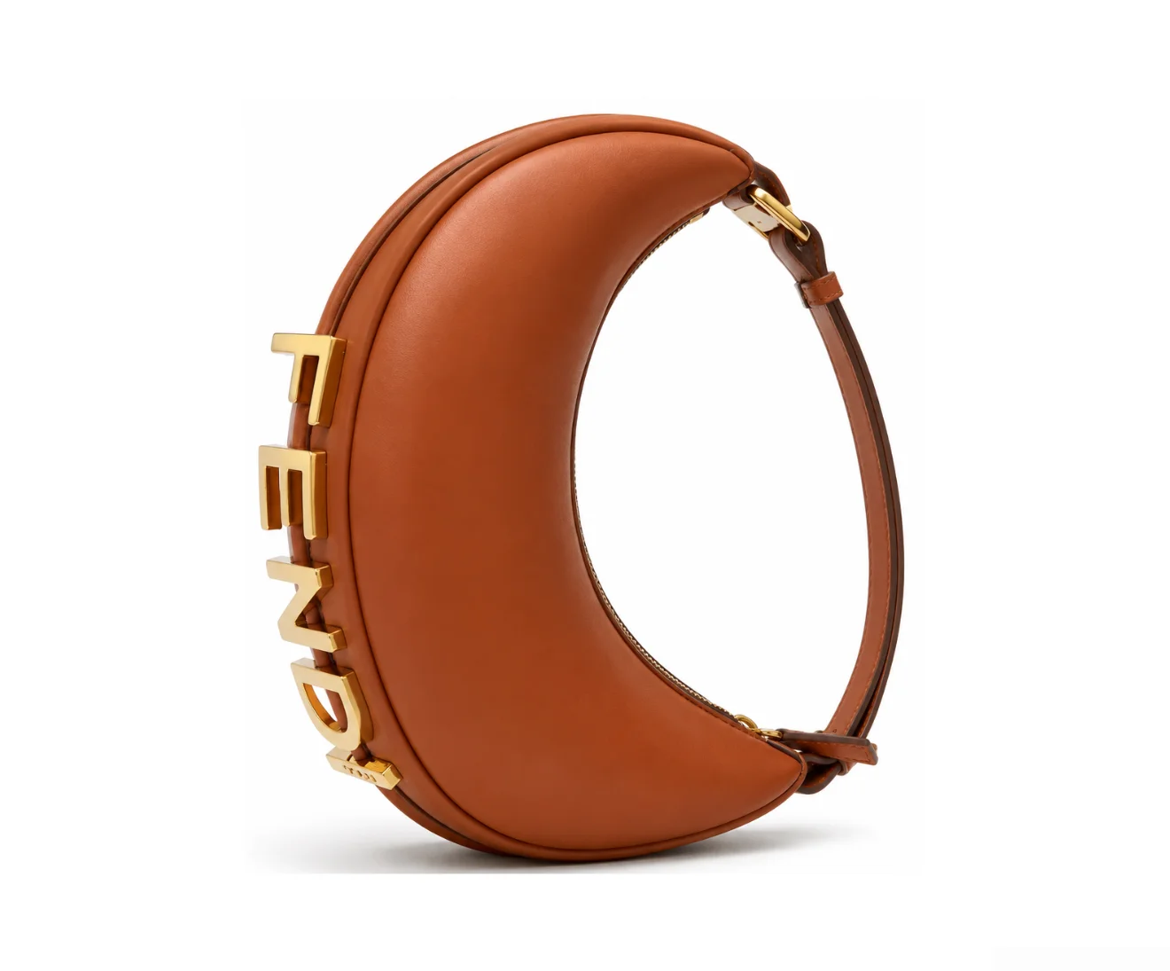 1 Fendi Cognac Leather Hobo Bag - Image 1