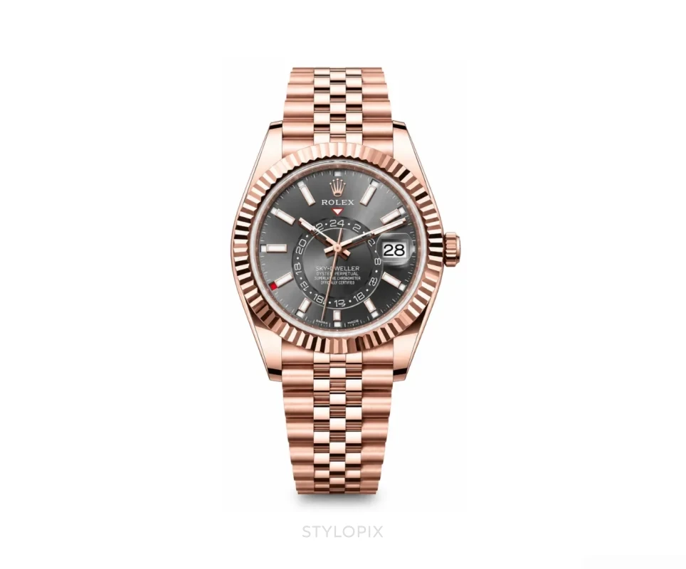 Rolex sky Dweller Grey Dial With Rose Gold Chain-Automatic - Rolex First Copy Watches