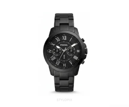 Fossil Chronograph Heavy Black Grey Metal Strap Quartz - Fossil First Copy Watches