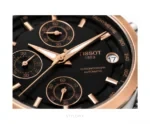 Tissot Chronograph Silver Case With Black And Copper Bezel Quartz - Tissot First Copy Watches