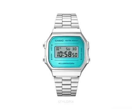 Casio Blue Dial With Silver Metal Strap Quartz - Casio First Copy Watches