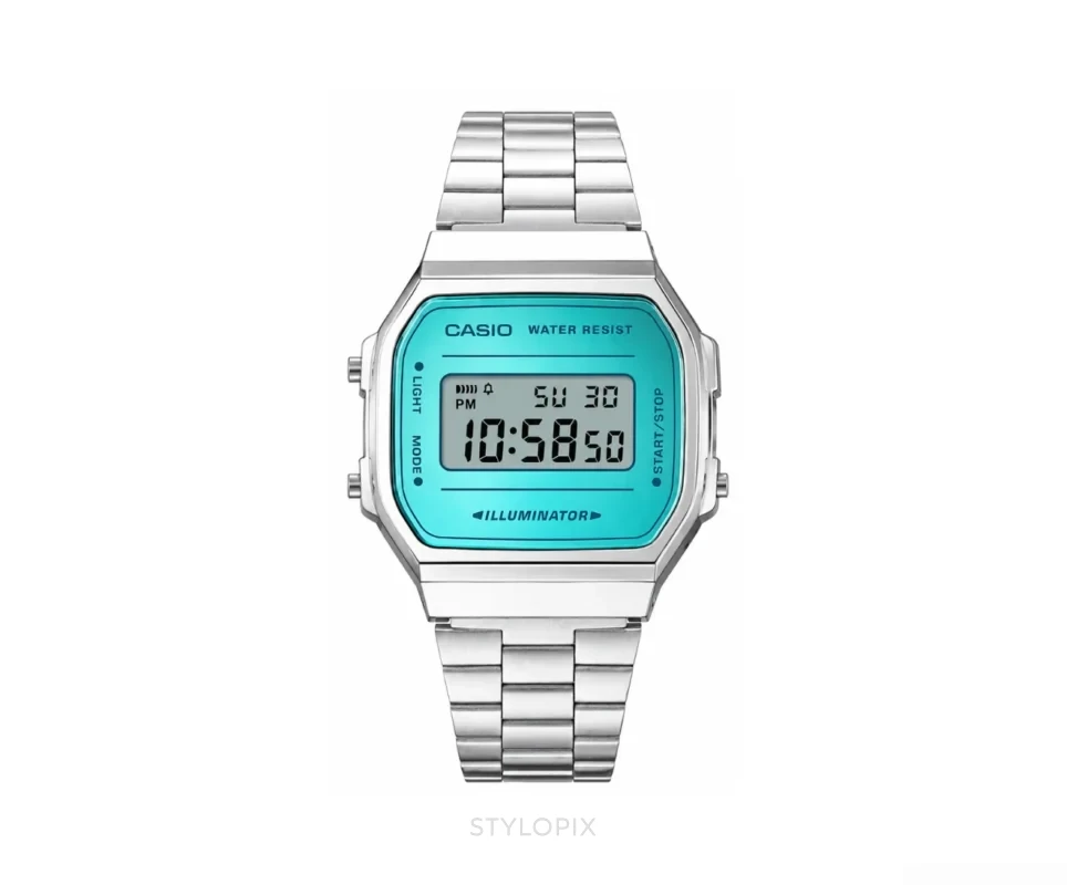 Casio Blue Dial With Silver Metal Strap Quartz - Casio First Copy Watches