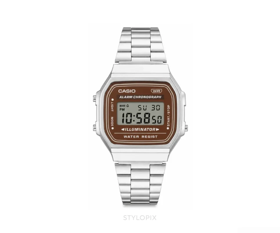 Casio Silver Brown Dial Metal Silver Strap Quartz - Casio First Copy Watches