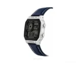 Casio Luminous Digital Silver Dial And Blue Leather Strap Quartz - Casio First Copy Watches