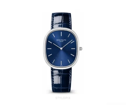 Patek Philippe Golden Ellipse Blue Silver Leather - Patek Philippe First Copy Watches