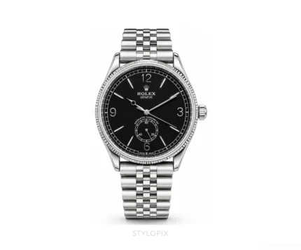 Rolex Geneve Black Silver Quartz Movement - Rolex First Copy Watches