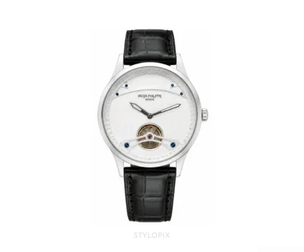 Patek Phillippe Open Heart Tourbillon With Black Leather Strap Automatic - Patek Philippe First Copy Watches