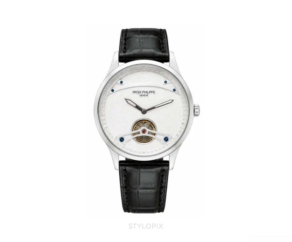 Patek Phillippe Open Heart Tourbillon With Black Leather Strap Automatic - Patek Philippe First Copy Watches