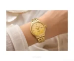 Rado Black Dial With Golden Metal Strap Automatic - Rado First Copy Watches