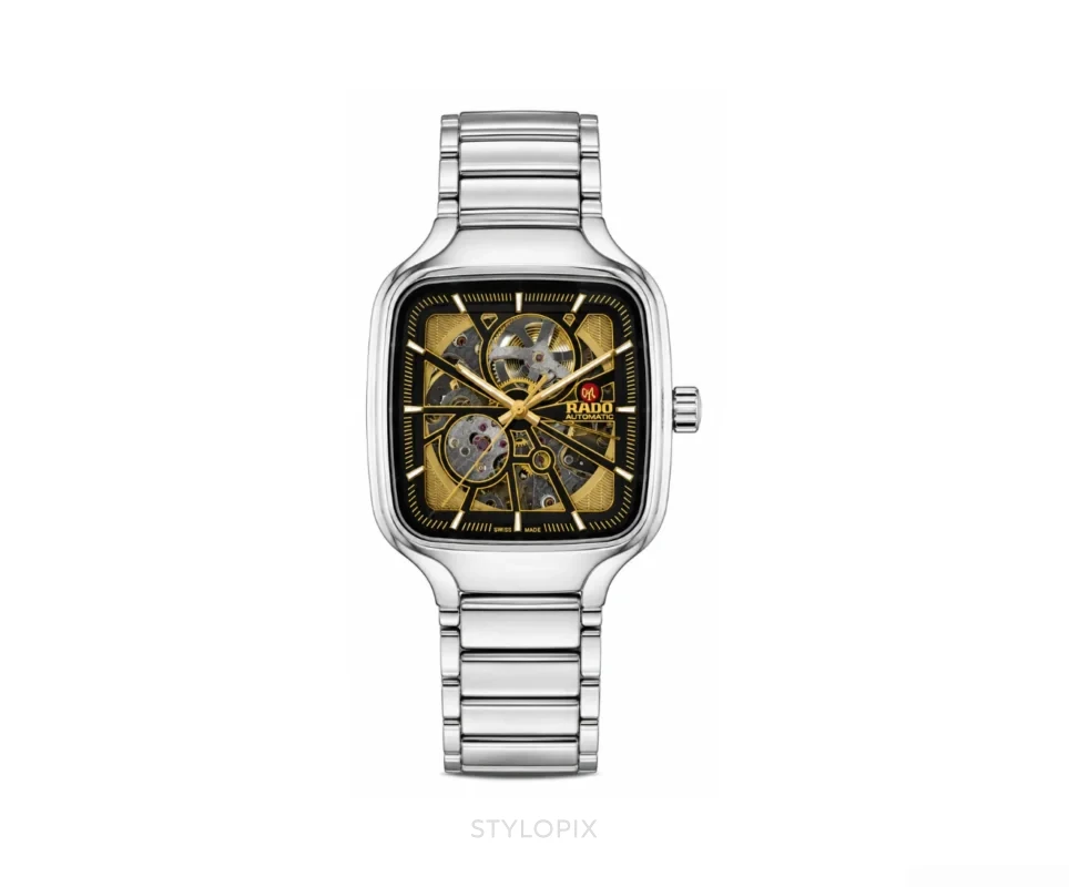 Rado True Square Yellow dial Open Heart Mater piece Automatic - Rado First Copy Watches
