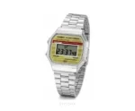 Casio Silver Yellow Dial Metal Strap Quartz - Casio First Copy Watches