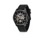 Tommy Hilfiger Black Silicon Strap Skeleton Automatic - Tommy Hilfiger First Copy Watches