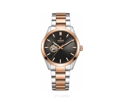 Rado Black Dial With Two Tone Metal Strap Automatic - Rado First Copy Watches