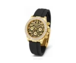 Rolex Tiger Eyes Golden With Black Strap Quartz - Rolex First Copy Watches