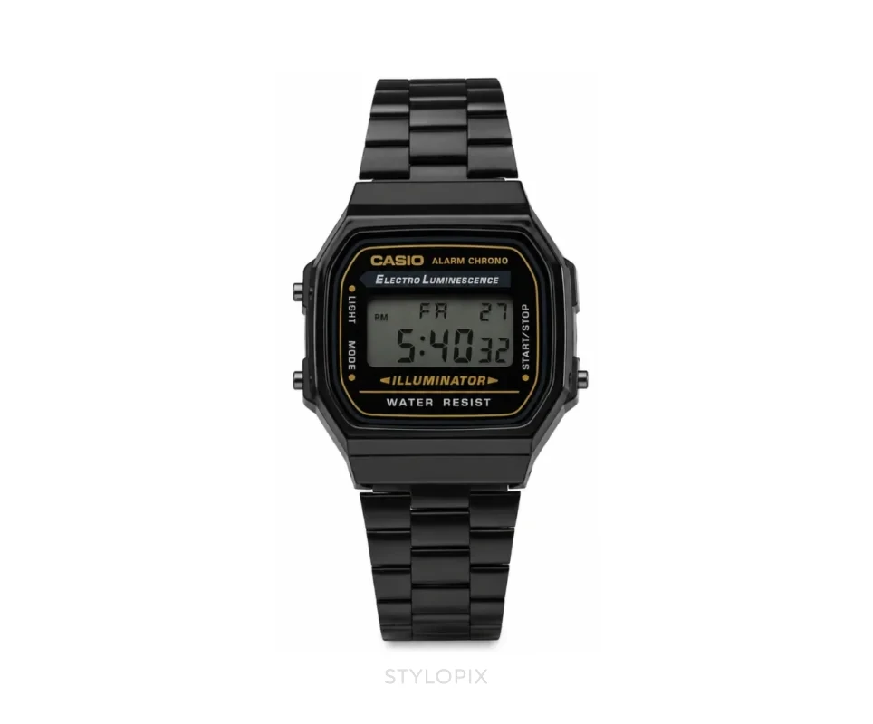 Casio Black Dial Metal With Black Metal Strap Quartz - Casio First Copy Watches