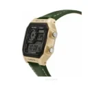 Casio Luminous Digital gold Dial And Green Leather Strap Belt Quartz - Casio First Copy Watches