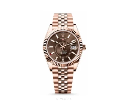 Rolex Sky Dweller Brown Dial With Rose Gold Chain Automatic - Rolex First Copy Watches
