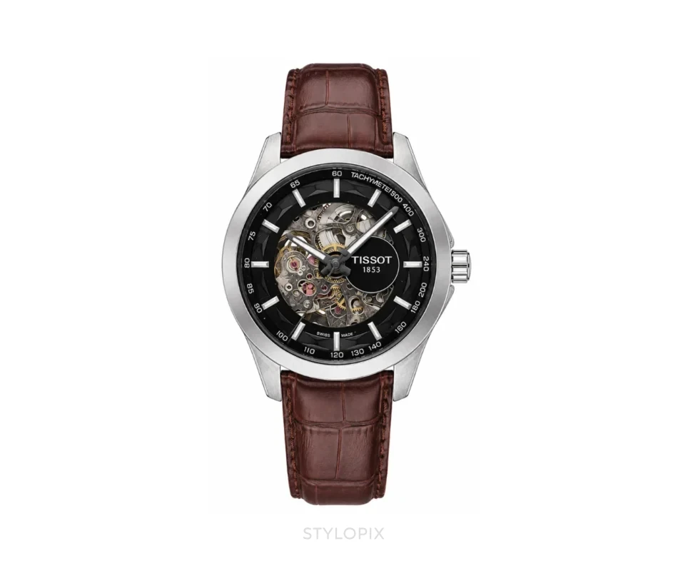Tissot 42mm Chronograph Brown Leather Strap Automatic - Tissot First Copy Watches