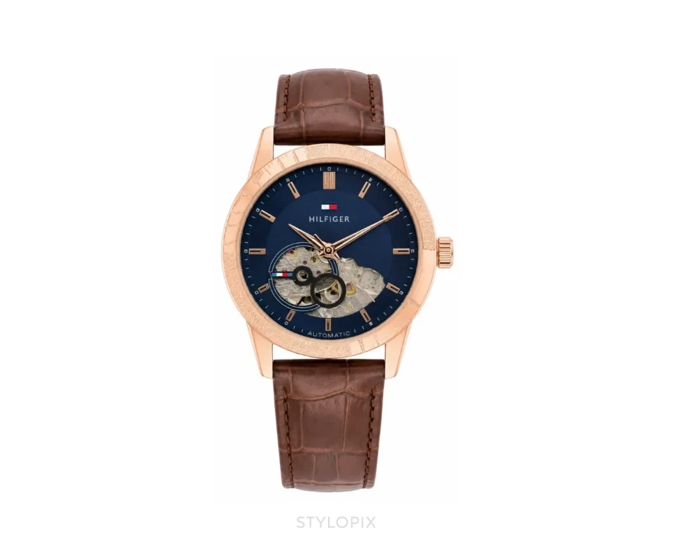Tommy Hilfiger Baker Brown Strap Automatic - Tommy Hilfiger First Copy Watches