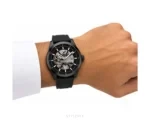 Tommy Hilfiger Black Silicon Strap Skeleton Automatic - Tommy Hilfiger First Copy Watches