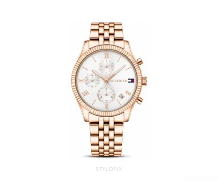 Tommy Hilfiger Chronograph With White Dial With Rose Gold Metal Strap 36mm Quartz - Tommy Hilfiger First Copy Watches