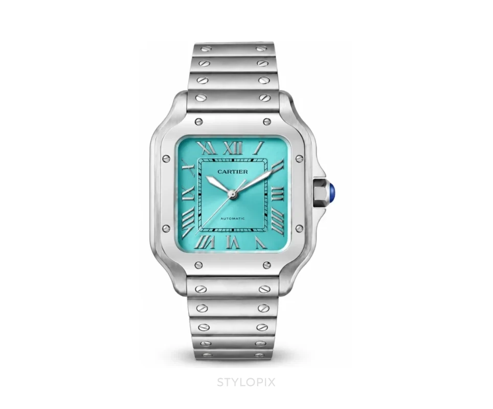 Cartier Santos 35mm Silver Tiffany Metal Strap Automatic - Cartier First Copy Watches