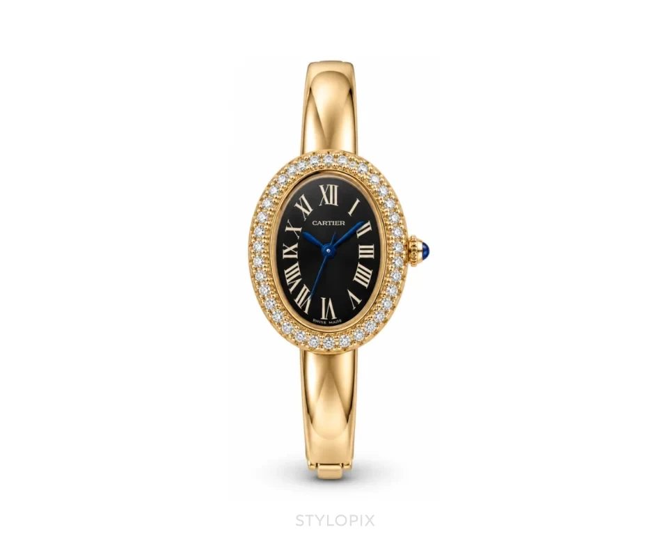 Cartier Gold Diamond With Bracelet Gold Strap Quartz - Cartier First Copy Watches