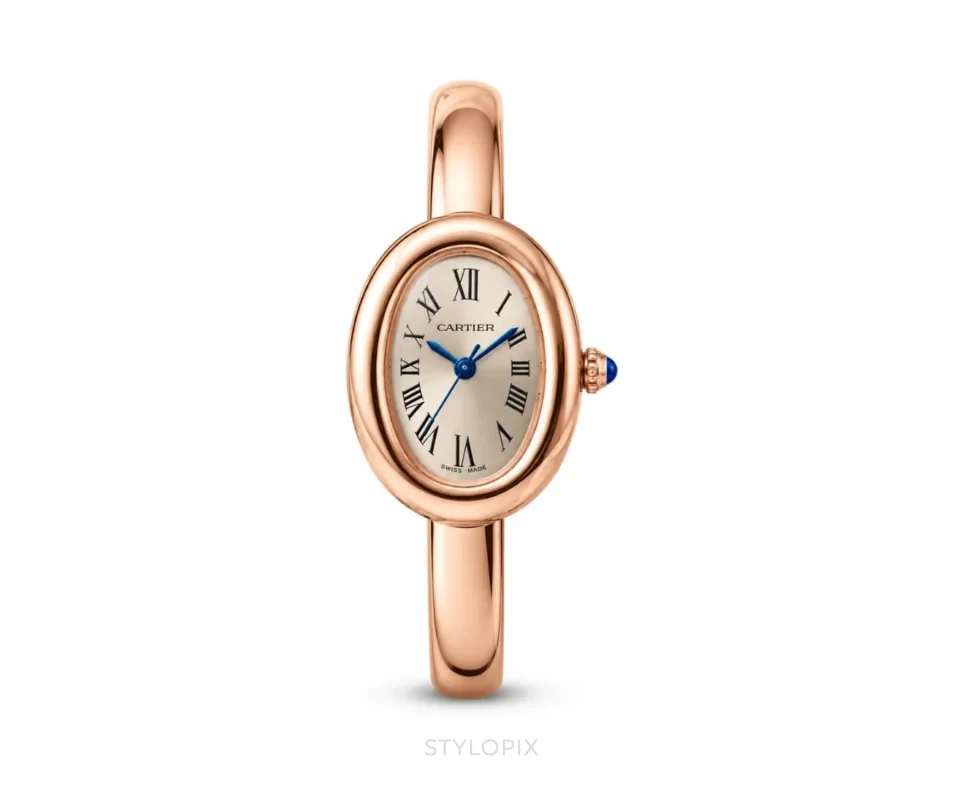 Cartier Rose Gold With Light Dial Metal Strap Quartz - Cartier First Copy Watches