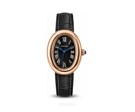 Cartier Black Leather Quartz - Cartier First Copy Watches