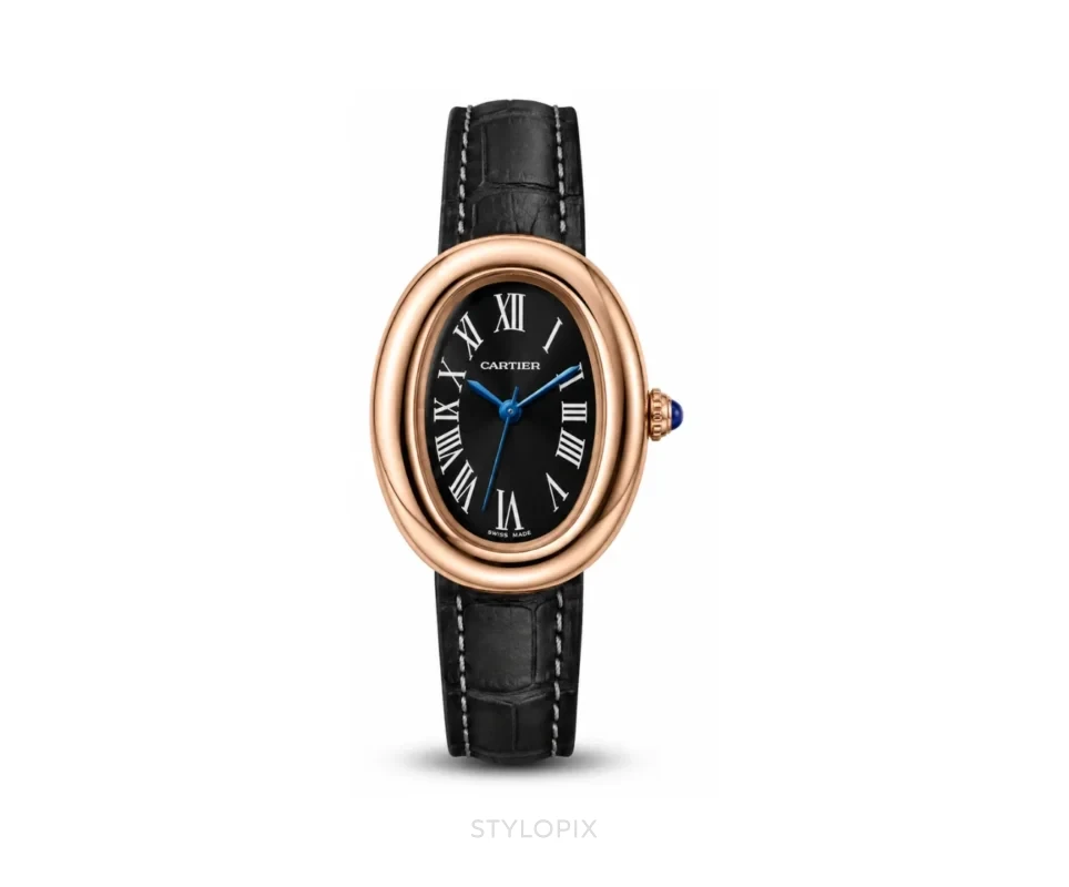 Cartier Black Leather Quartz - Cartier First Copy Watches