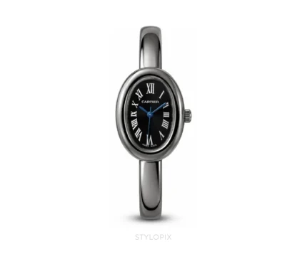 Cartier Black Metal Strap With Black Dial Quartz - Cartier First Copy Watches