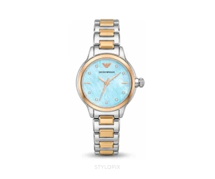 Emporio Armani Blue Dial Double Tone Quartz - Emporio Armani First Copy Watches