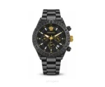 Versace Black Dial With Black Metal Strap Quartz - Versace First Copy Watches