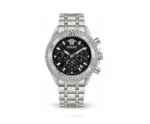Versace Black Dial With Silver Metal Strap Quartz - Versace First Copy Watches