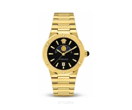 Versace Greca Logo Moon Phase Gold Authentic Store Quality - Versace First Copy Watches
