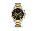 Armani Exchange Gold Black With Chronograph Quartz - Armani Exchange First Copy Watches