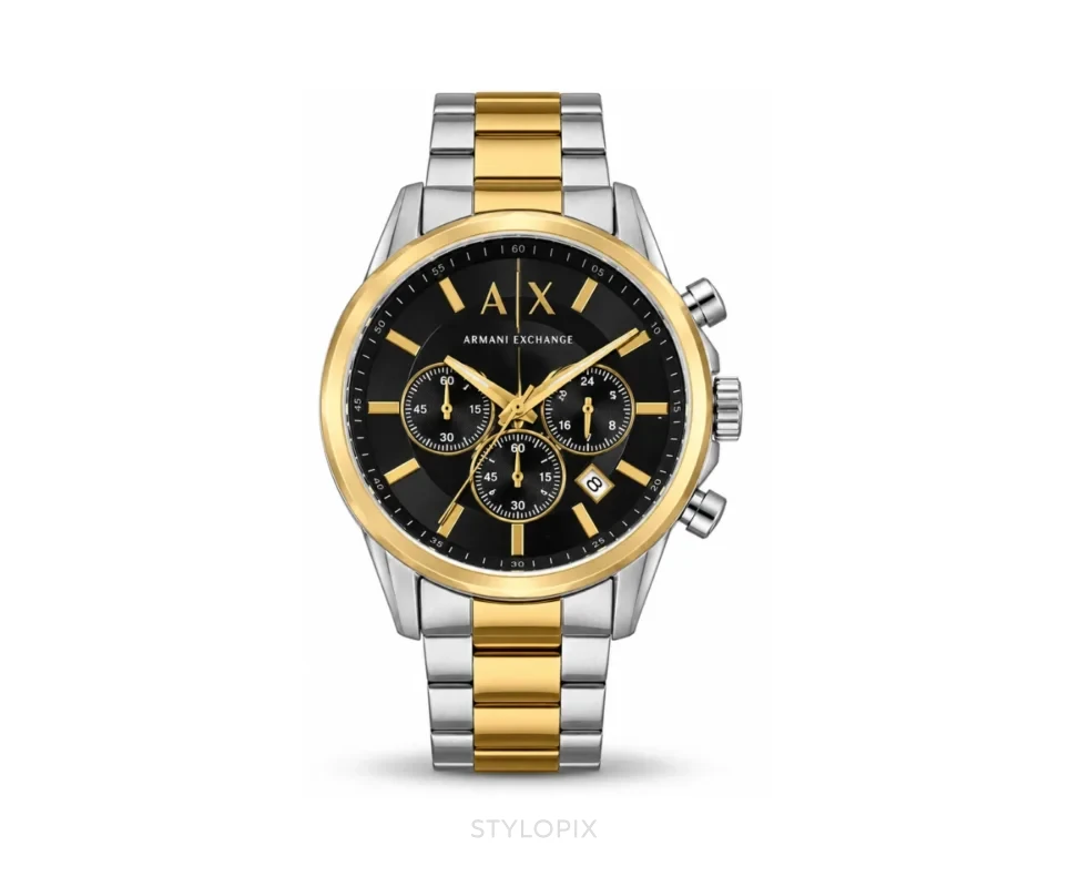 Armani Exchange Gold Black With Chronograph Quartz - Armani Exchange First Copy Watches