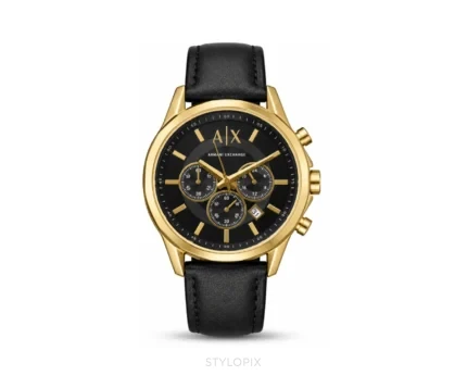Armani Exchange With Chronograph Black Golden Dial Quartz - Armani Exchange First Copy Watches