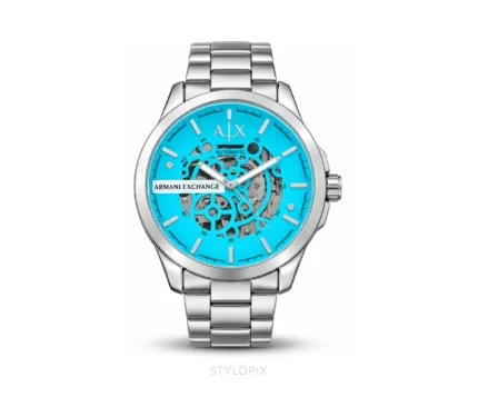 Armani Exchange Open Heart Blue Dial Skeleton Automatic - Armani Exchange First Copy Watches
