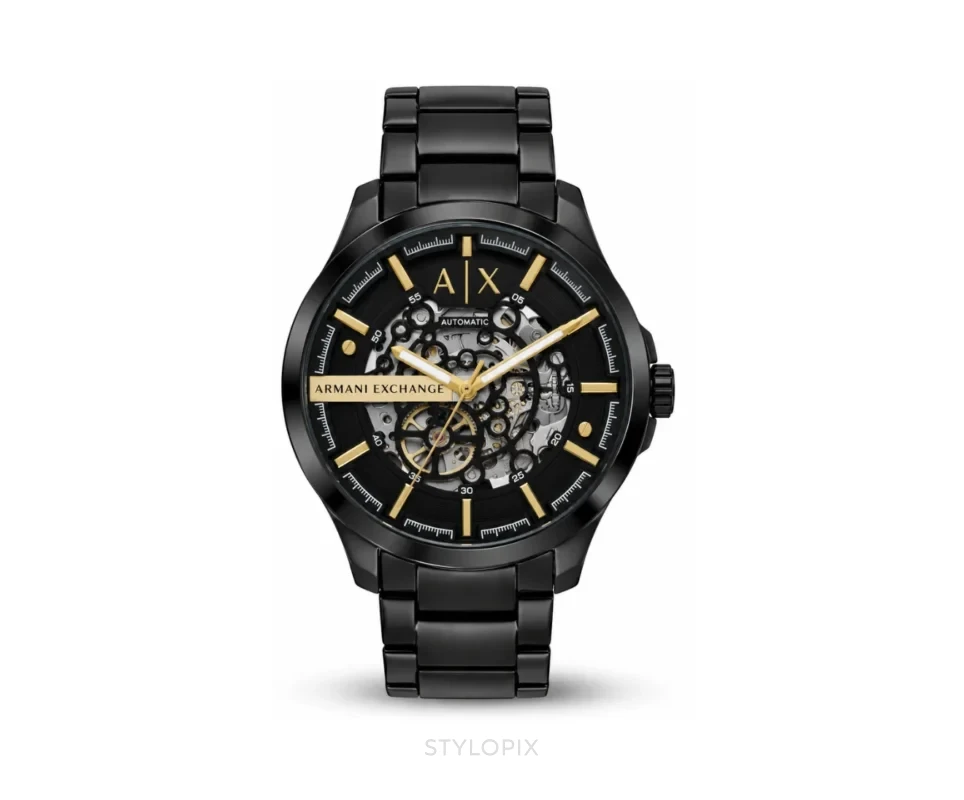 Armani Exchange Full Black Metal Strap Automatic - Armani Exchange First Copy Watches