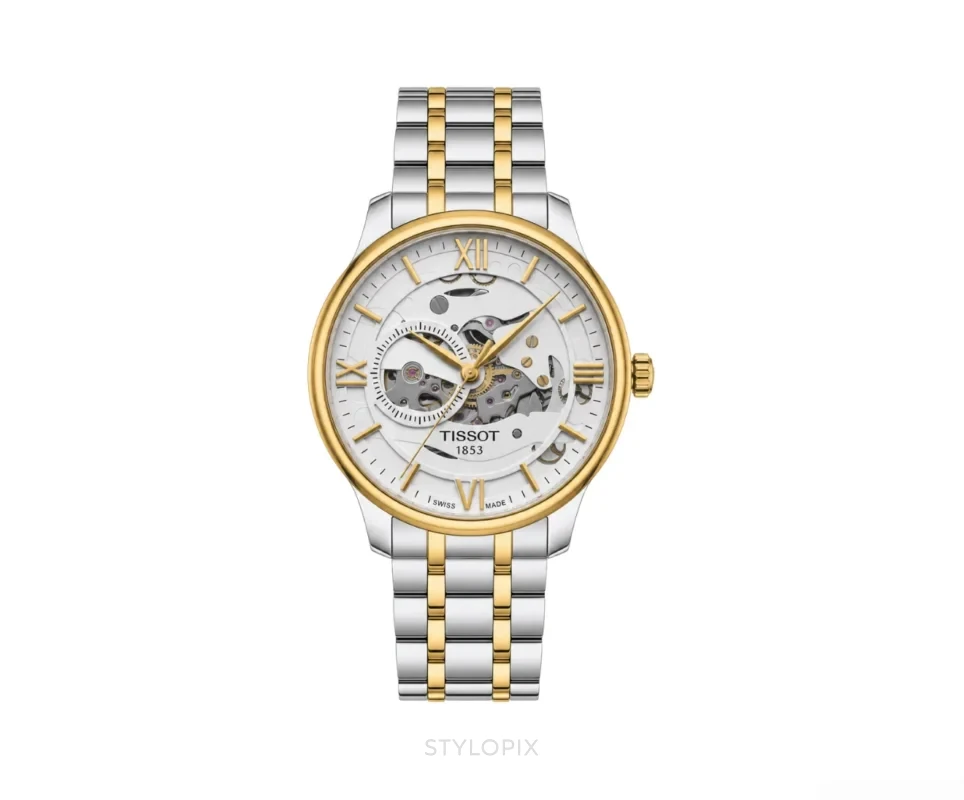 Tissot Open heart White Dial With Grey Automatic Skeleton - Tissot First Copy Watches