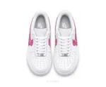 Nike Air Force One Pink Tick With White Customized Unisex - Nike First Copy Shoes