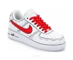 Nike Air Force One Red Tick With Red Laces Customized Unisex - Nike First Copy Shoes