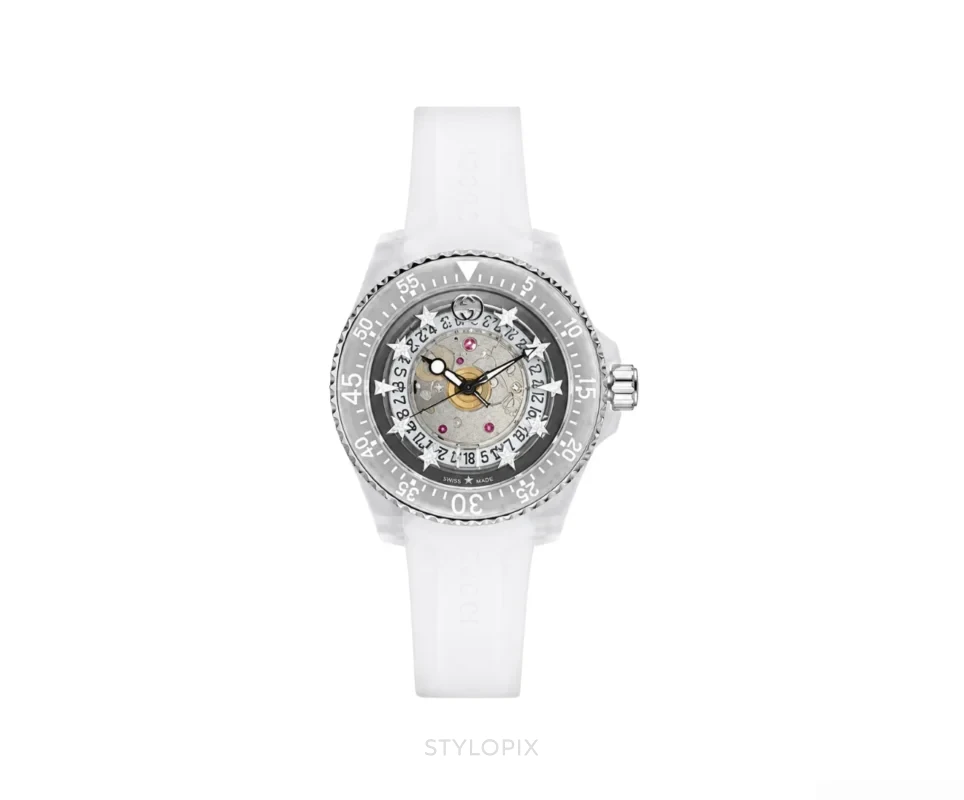 Gucci Dive White Silicon Strap Skeleton Automatic - Gucci First Copy Watches