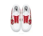Nike Air Force One Small Red Rose And Green Flowers Customized Unisex - Nike First Copy Shoes