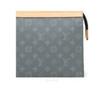 Louis Vuitton Pochette Voyage MM Clutch With Dust Cover & OG Box Grey Flower Pochette - First Copy Pouch Bag