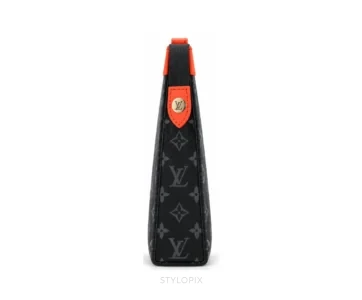 Louis Vuitton Pochette Voyage MM Clutch With Dust Cover & OG Box Grey Floral Orange Pochette - First Copy Pouch Bag