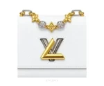 Louis Vuitton White Twist MM Shoulder Bag with Original Double Box & Dust Cover - First Copy Sling Bag